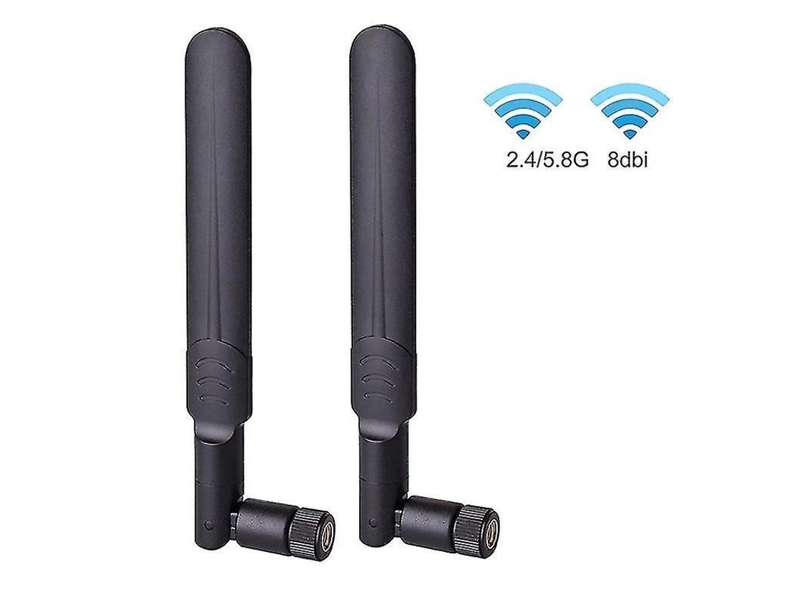 Antena Wifi De Doble Banda 2.4ghz 5ghz 5.8ghz 8dbi Sma Macho (2 Unidades) Para Cámaras De Seguridad Ip Inalámbricas