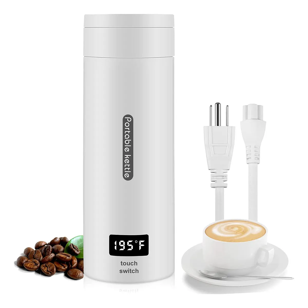 Hervidor eléctrico de viaje, calentador de agua portátil Mlvayotoy de 380 ml