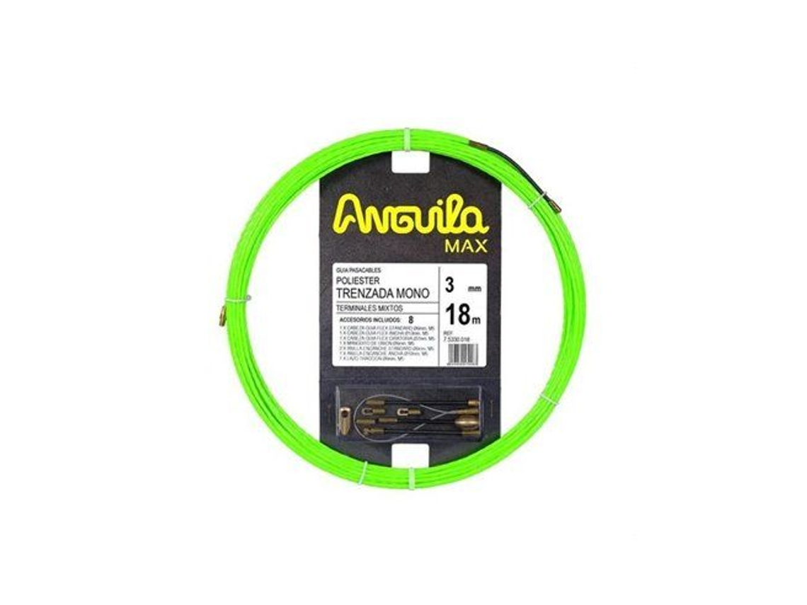 Trenzado Mono Terminables Intercambiables 18m Anguila Max Diámetro 3mm Verde Fluor
