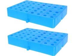 Juego de 2 palets de plástico con rejilla, azules. Slowmoose