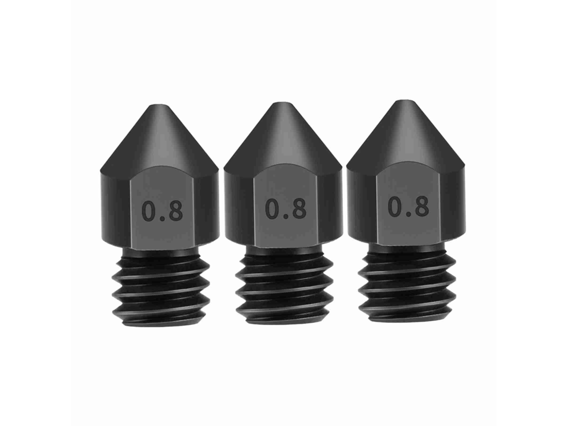 Boquillas de acero templado de 0,8 mm para filamento de 1,75 mm, extrusor de impresora 3D Creality Ender 3 CR-10 Mk8