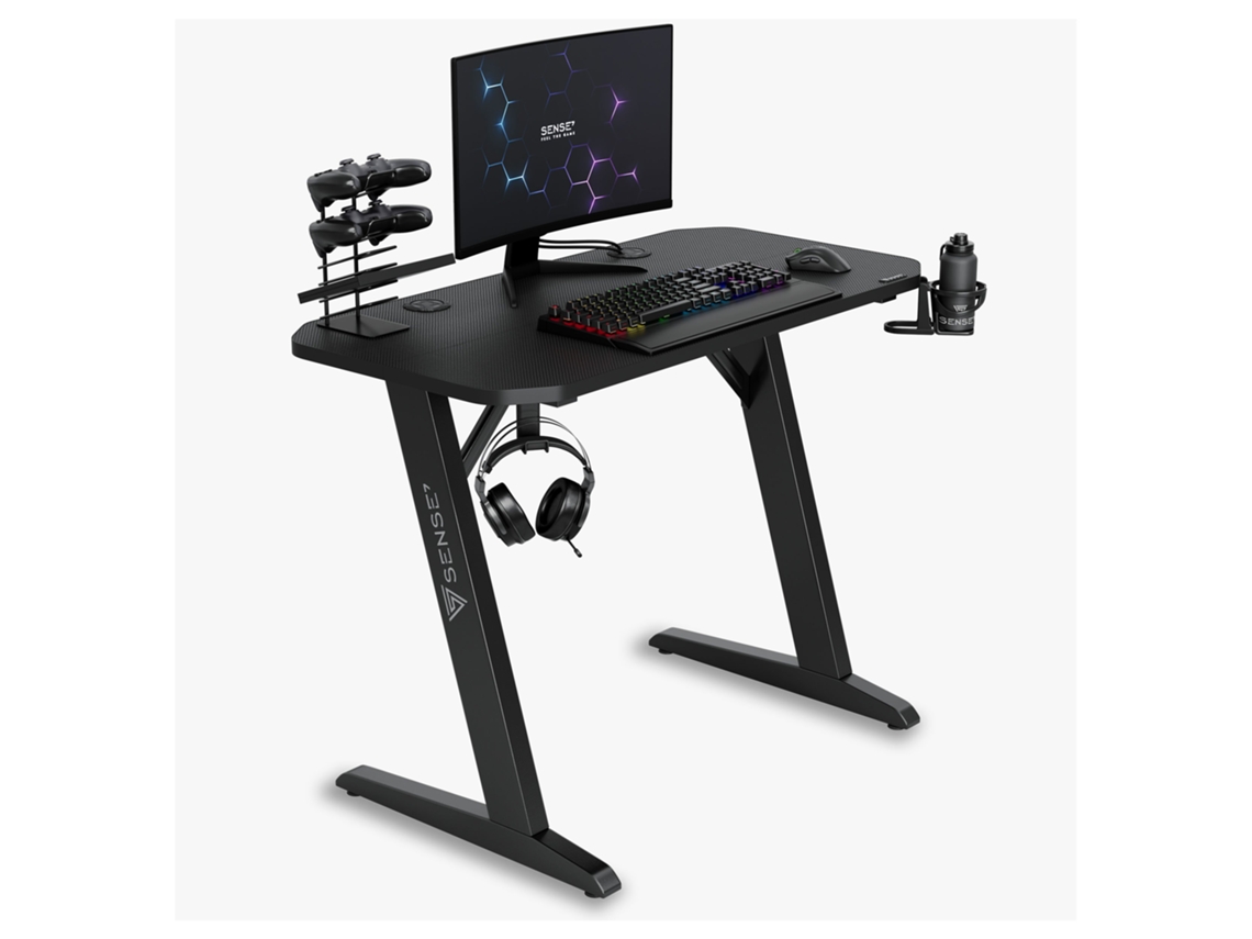 SENSE7 Nomad Basic 120x60 Escritorio de Juego Negro
