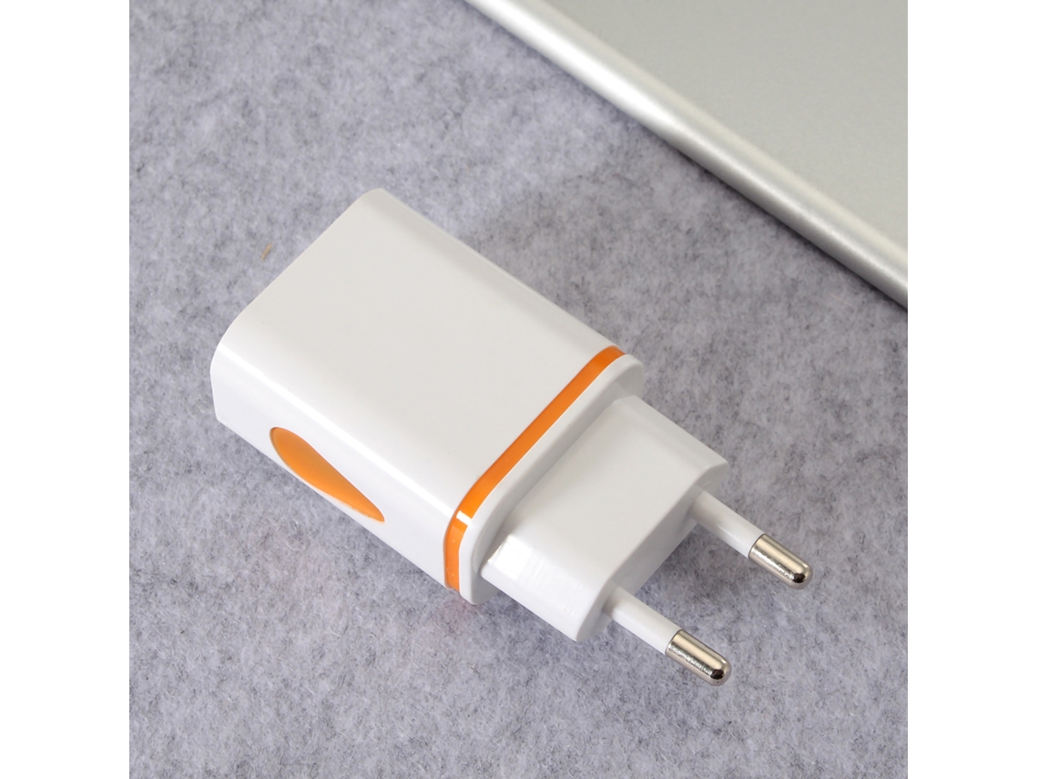 Cargador de pared USB YHL de 2 puertos con LED, UE, 100-240V, para viajes y smartphones.