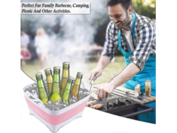 Tapa de desagüe plegable para fregadero de cocina de 9 litros, cesta cuadrada multifuncional para lavar frutas y verduras (rosa)