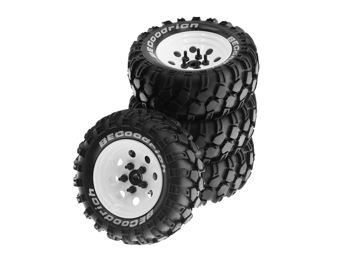 4 llantas todoterreno de 1,9 pulgadas para coche de carreras RC 1/8 FMS NT4 SCX10 W136, adaptador hexagonal de una sola fila.