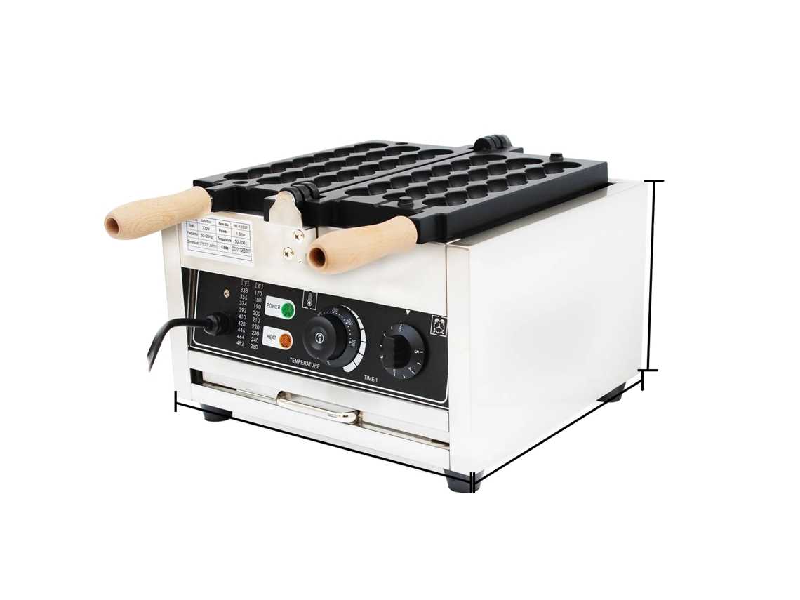 Máquina para hacer gofres comercial, 1500 W de potencia, temperatura ajustable de 50 a 300 °C, color blanco OEM