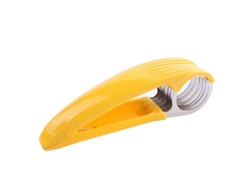 Cortador de plátanos de acero inoxidable: cortador de frutas y verduras duradero y multiusos con mango ergonómico y cuchillas afiladas.