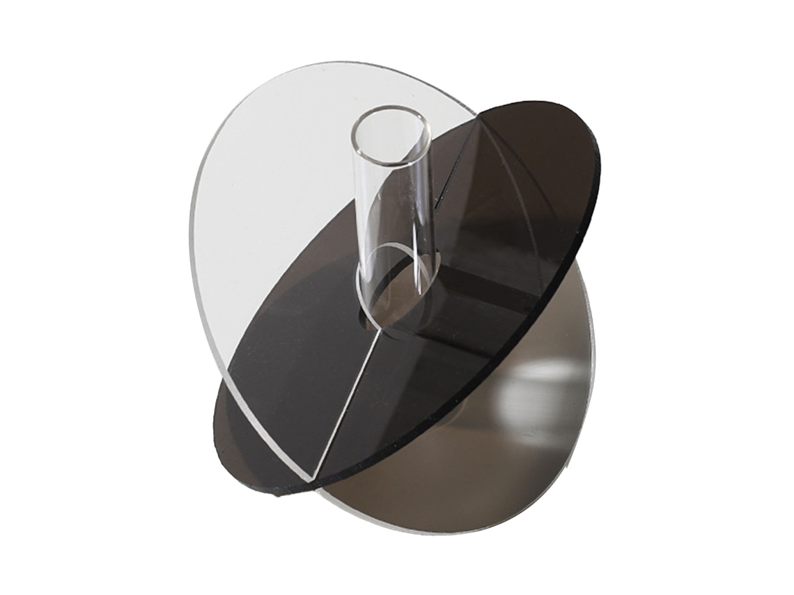 Maceta geométrica minimalista acrílica transparente Baok-Grey para sala de estar, 15x13x2cm