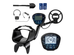 Detector de metales para adultos, resistente al agua IP68, pantalla LCD, 3 modos, con pala, 139x26x30 cm, negro. PMM CAPITALI