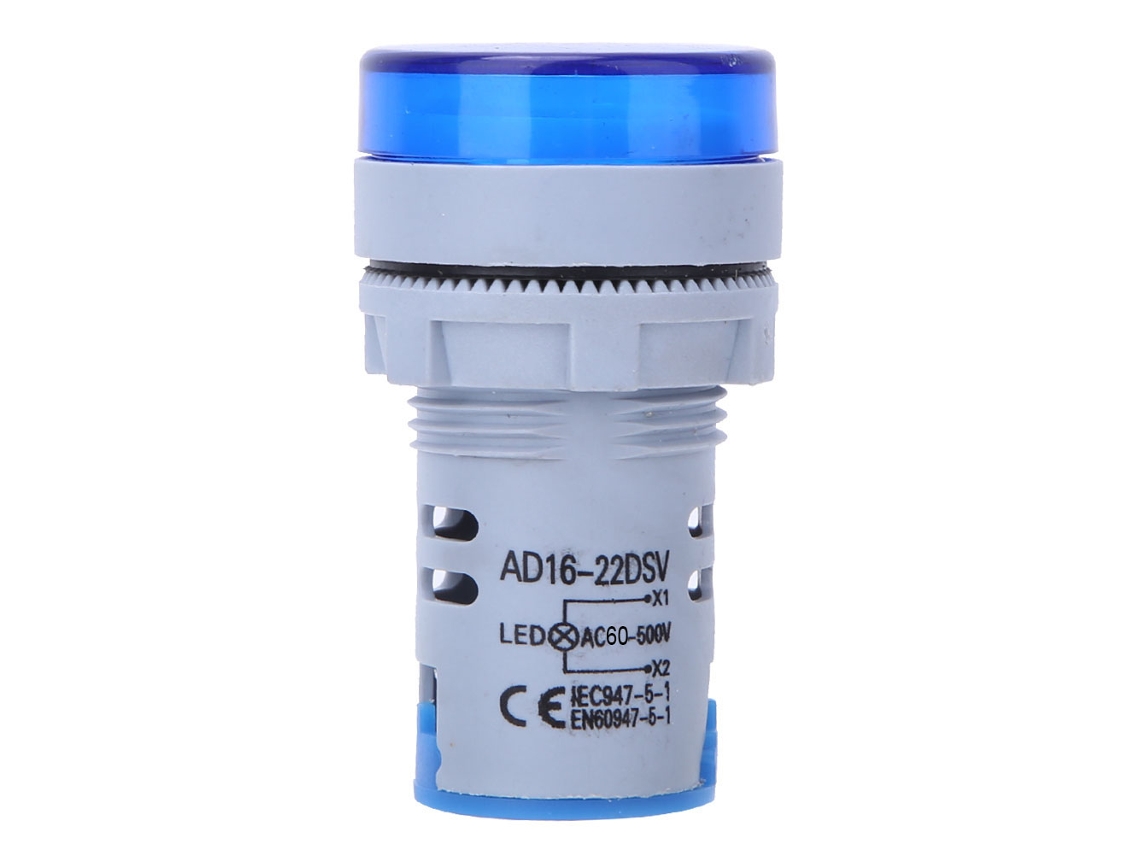 Indicador LED AD16-22DS Voltímetro digital Pantalla Voltaje CA 60V-500V Azul