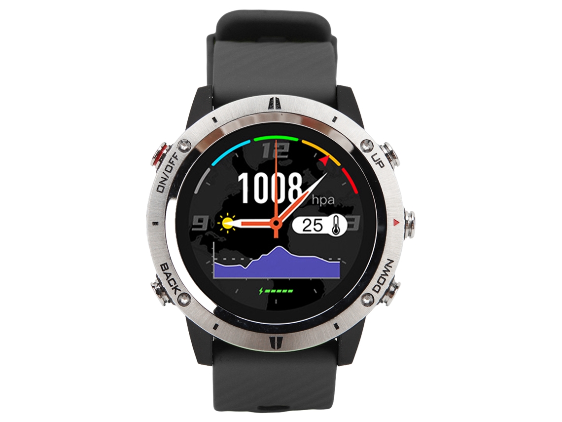 Reloj deportivo inteligente de 1,28 pulgadas con pantalla táctil, clasificación IP68, color negro.