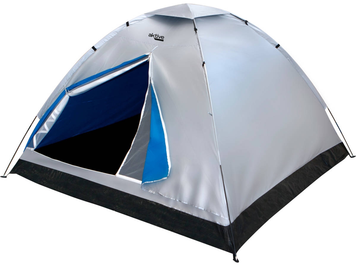 Tienda de Campismo AKTIVE 52687 Cinza 4 pessoas (205x205x130cm)