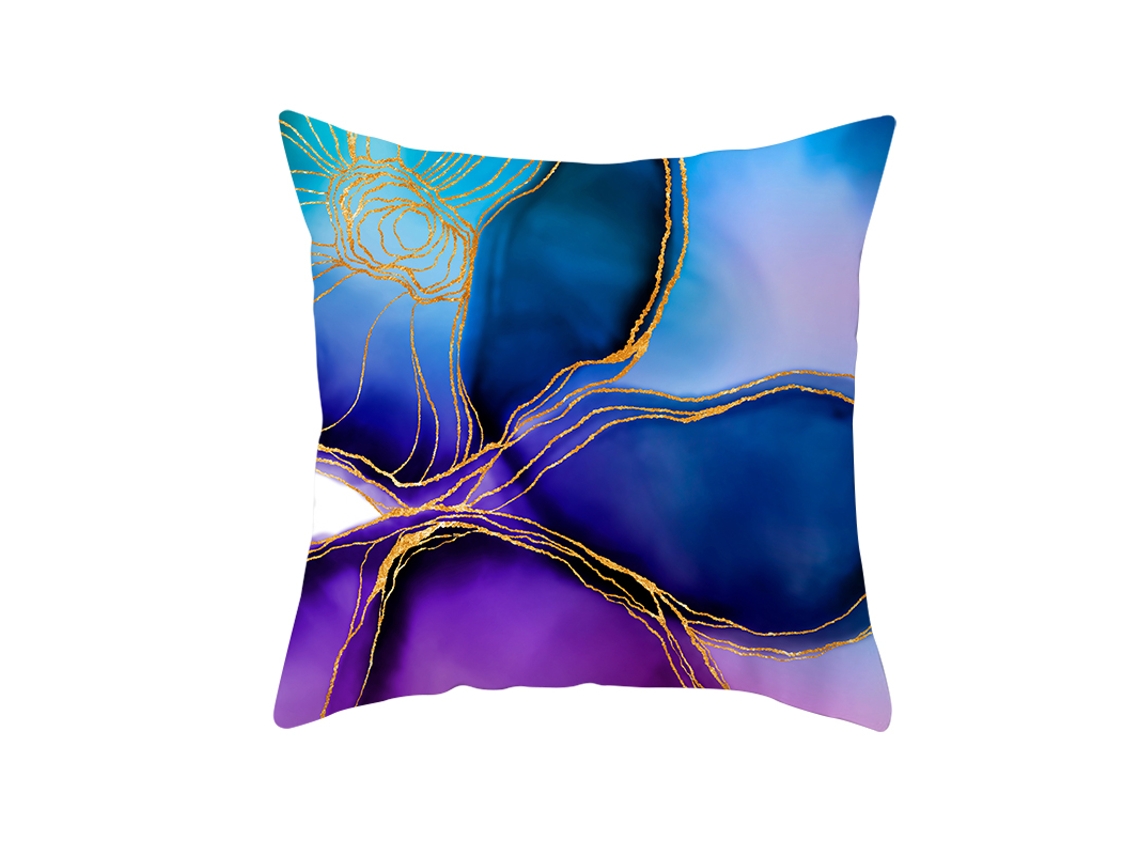 Serie Arte a Tinta Funda Decorativa de Almohada Azul
