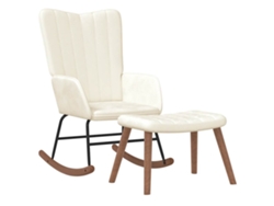 Silla mecedora VIDAXL Blanco Terciopelo (61x78x98 cm)
