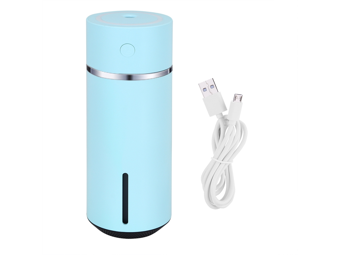 Minihumidificador de aire portátil USB de 240 ml para escritorio, coche, oficina, hogar, decoración y regalo (azul)