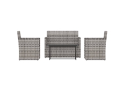 Maison Exclusive - Muebles De Jardín Con Cojines 4 Piezas Ratán Sintético Gris