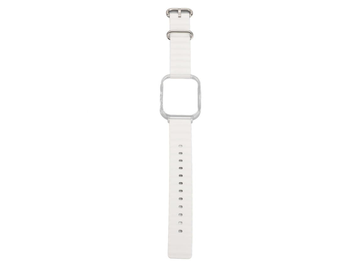 Pulsera De Silicona 2 En 1 Con Cubierta Transparente Ajustable Para Reloj Fit 3 Blanco