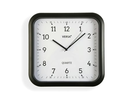 Reloj de Pared VERSA Negro Plástico Cuarzo 3,5 x 28,5 x 29,5 cm