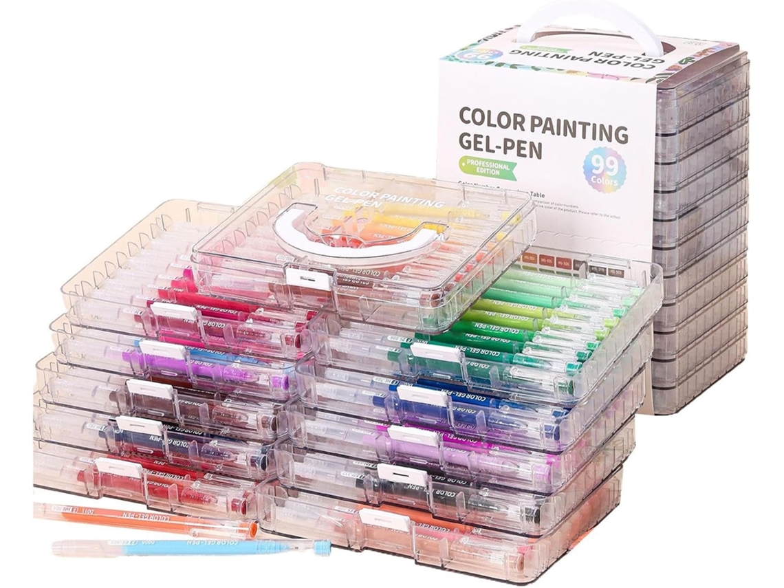 Conjunto De Canetas Em Gel- Com Estojo E Material De Secagem Rápida- De Em Coloridas Para Adultos E Crianças,
