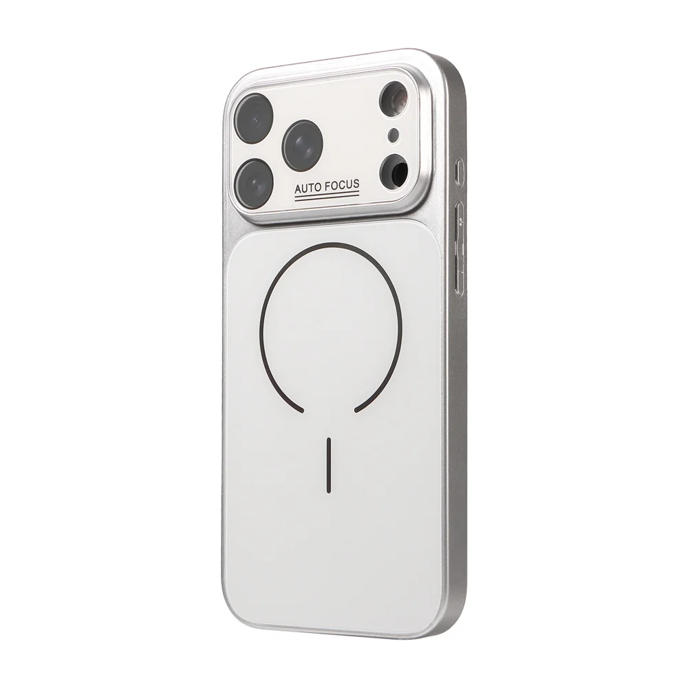 (iphone 16, Plata) Funda Protectora Magnética Magsafe Para Iphone, Compatible Con Carga Inalámbrica.