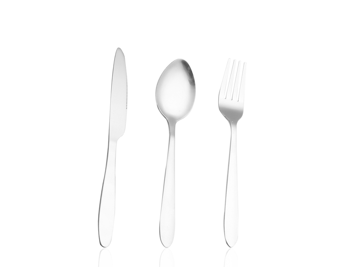 Juego de 12 cubiertos: cuchillo, tenedor y cuchara de acero inoxidable, servicio para 4 TRUYUETY