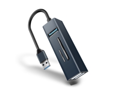 Estación de acoplamiento Yizhood 5 en 1 OTG USB C Thunderbolt 3, lector de tarjetas TF USB 3.0/2.0 para Mac, color azul