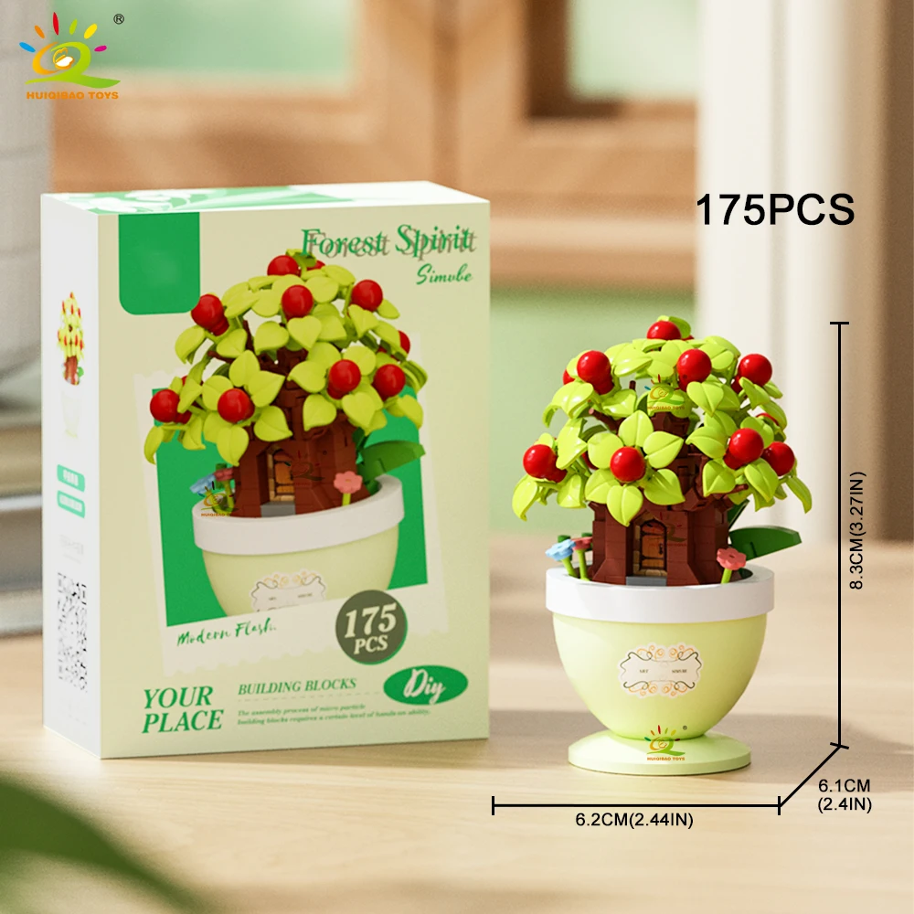 Bloques De Montar En Miniatura Moc Con Vaso De Flores, Buquê Eterno, Modelo De Diamante En Miniatura.