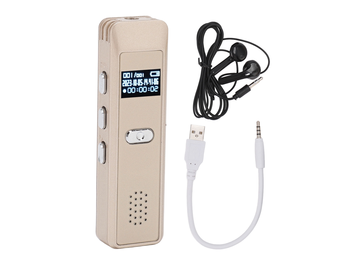Grabadora De Voz Digital Multifuncional Hd Con Ia Inteligente Y Reducción Activa De Ruido Para Reuniones, Entrevistas Y Clases - Oro 16g