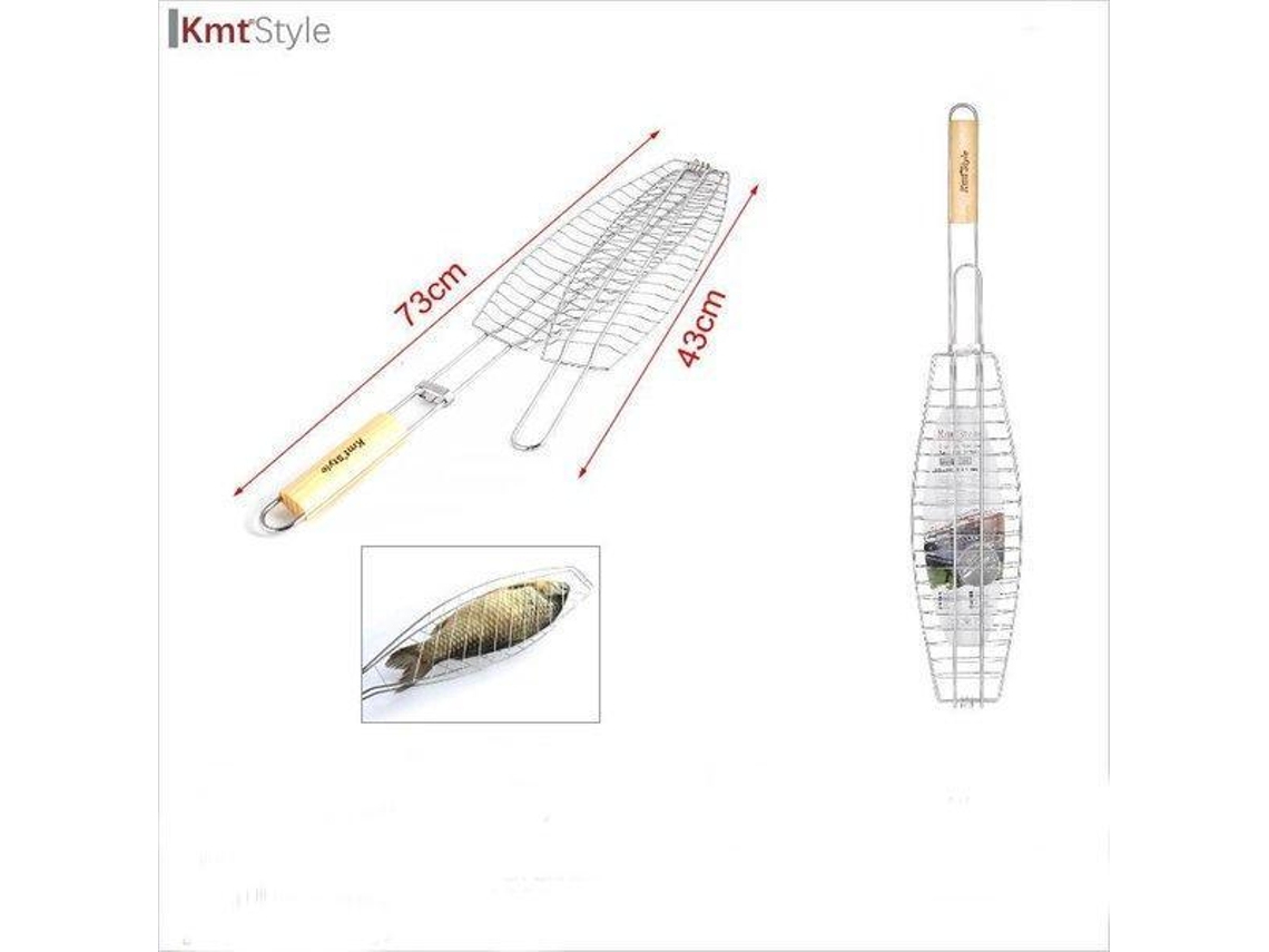 Parrilla De Barbacoa Para Pescado 73 Cms X 43 Cms Con Mango Kmtstyle