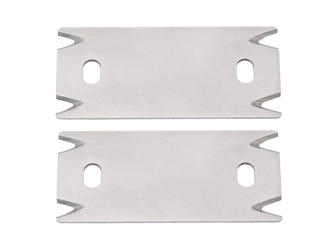 2 hojas raspadoras de acero al carbono, ideales para carpintería.