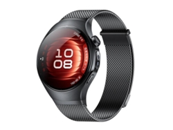 Bracelete Para Huawei Watch 5 (42mm) - Aço Inoxidável Milanês Magnético - Botão De Pressão Preta