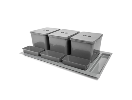 Cubo de Basura Modelo Elegans M900 3X16L Acabado Antracita HERRAJES ALK