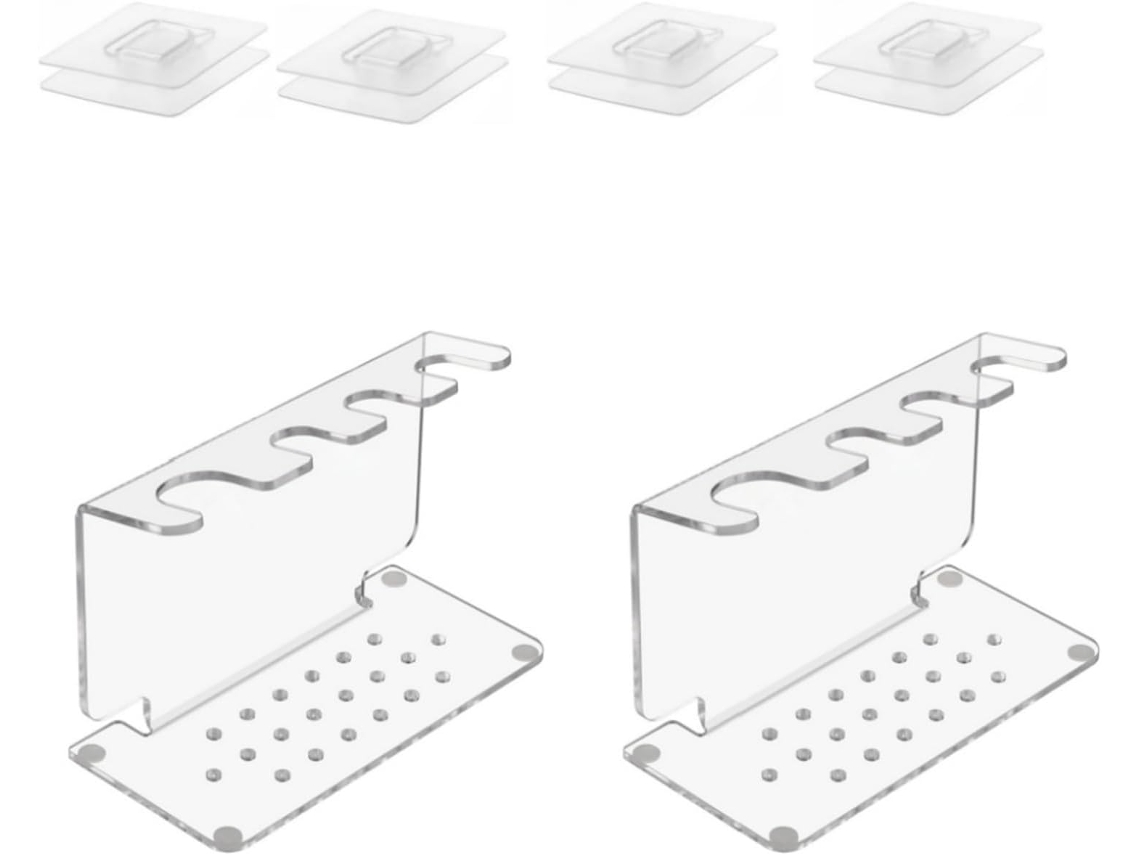 Juego De 2 Soportes Acrílicos Para Maquinillas De Afeitar Con Almohadillas Antideslizantes Para Baños Modernos.