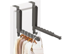 Perchero De Puerta Chrui Plegable Metálico 6 Ganchos (gris)