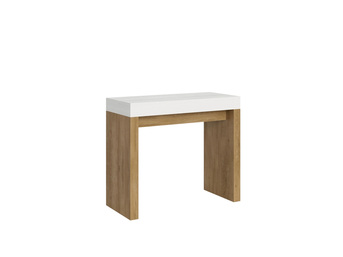 Consolas Roxell Mix Extensible hasta 300 cm ITAMOBY (90 x 40 x 77 cm - Paneles de Melamina - Fresno Blanco-Roble Natural)