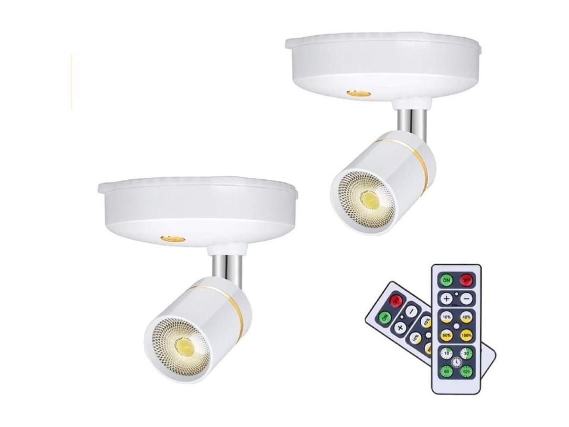 Paquete De 2 Mini Luces Inalámbricas Para Marcos De Fotos Con Batería Ajustable, Control Remoto Y Se Adhieren A Cualquier Lugar.