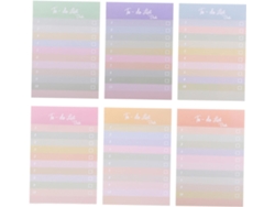 Notas adhesivas desprendibles con rayas de colores, 6 unidades, para profesores y material escolar de Gokoco