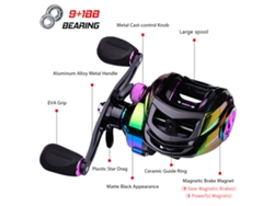 Reel De Pesca Baitcast 9+1 Bb Bearing Alta Velocidad 7.2:1 Izquierda/derecha Accesorio De Pesca