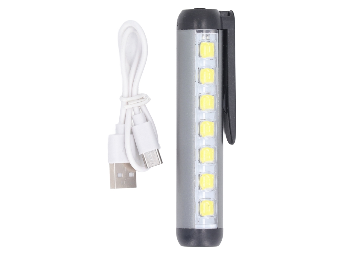 Linterna Led Recargable Usb Tipo C Fabricada En Aleación De Aluminio Con Doble Haz Para Médicos Y Enfermeras.