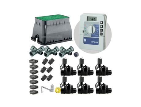 Kit Profesional Riego Automático Krain de 6 Zonas 24V para Tuberia 32Mm K RAIN