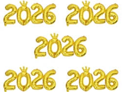 Juego De 5 Globos De Aluminio Con El Número 2026