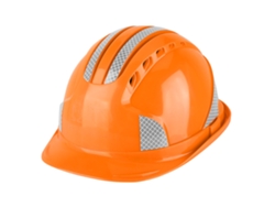 Casco De Seguridad Abs Con Aireación Y Franjas Reflectantes Para Obreros En Sitios De Construcción Naranja