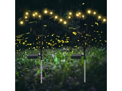 Lámpara solar de jardín 2026, impermeable, para exteriores, con luz cálida decorativa para paisajes y luz nocturna.