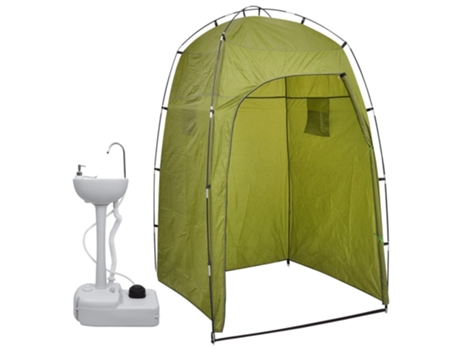 vidaXL Lavabo portátil para camping con tienda de campaña 20 L