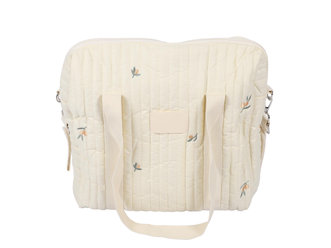 Bolsa De Almacenamiento Multifuncional De Algodón De Gran Capacidad Para Cochecito - Beige Oliva