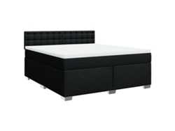 Maison Exclusive - Cama Box Spring Con Colchón Tela Negro 180x200 Cm