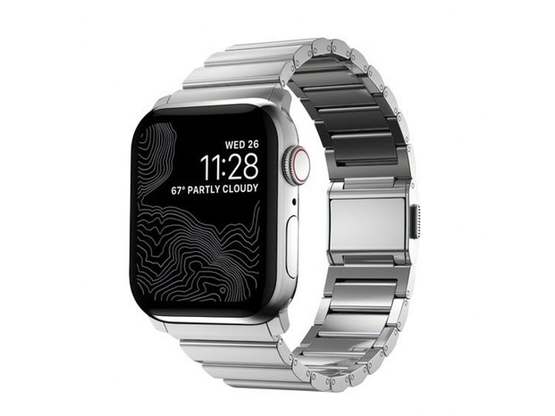 NOMAD Correa V2 para Apple Watch 1-9 y SE 42-44-45mm Plateado