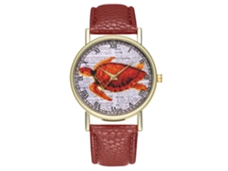 Reloj De Pulsera Estudiantil De Cuero Pu Con Números Romanos Redondo De Cuarzo Café