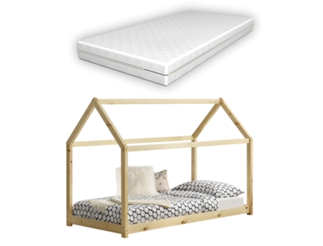 Estructura de Cama Infantil [EN.CASA] (Beige - Madera - 80x160 cm)