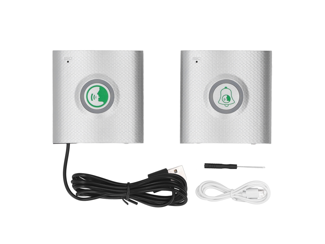 Timbre inalámbrico con intercomunicador bidireccional para hogar, hospital, oficina y seguridad - Plateado | Sin marca